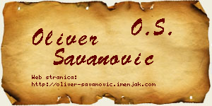 Oliver Savanović vizit kartica